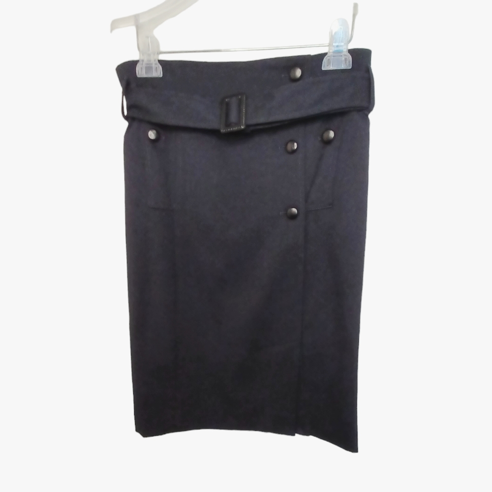 Cartonnier Anthropologie Navy Blue Button Front Pencil Academia Skirt Sz 8